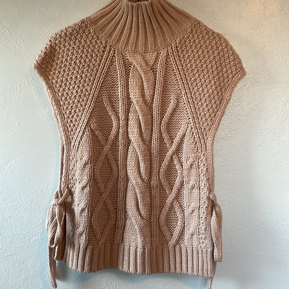 Marie Oliver Dusty Rose Palmer Popover Sweater Vest XS Open Side With Ties - Picture 1 of 7